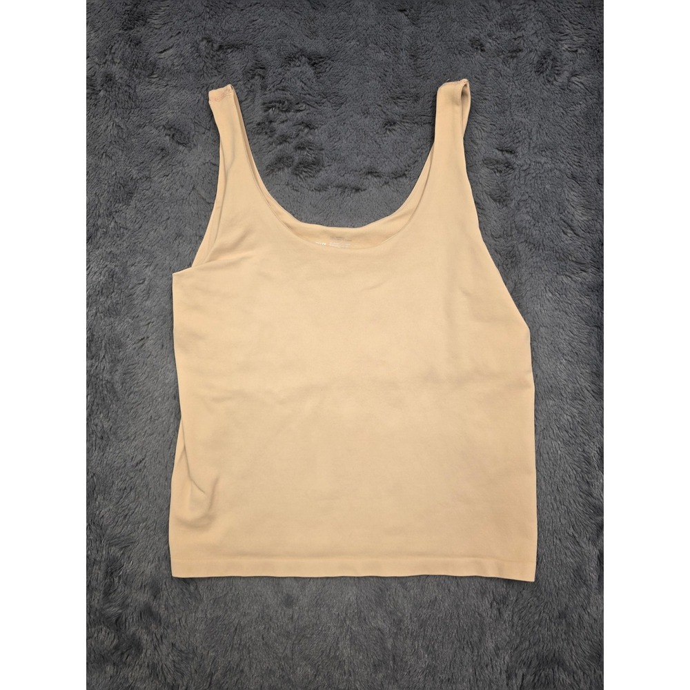 Avec Les Filles Beige Scoop Neck Tank Top Stretch Layering Cami S/M 381401